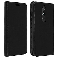 Avizar Étui Nokia 5.1 Housse Cuir Portefeuille Fonction Support - noir