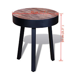 vidaXL Table d'appoint ronde Bois de teck recyclé pas cher