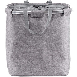 Decoshop26 Panier / corbeille à linge en tissu gris 89l avec poignées 54x52x32cm DEC04134