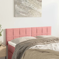 Maison Chic Lot de 2 Têtes de lit design pour chambre - Décoration de lit Rose 72x5x78/88 cm Velours -MN58643