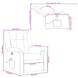 vidaXL Fauteuil de massage inclinable électrique gris similicuir pas cher