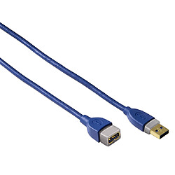 HAMA Rallonge USB 3.0, fiche A femelle-fiche A mâle, Dble blindage, Bleu, 1,80m