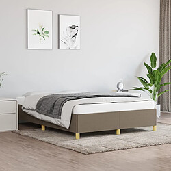 vidaXL Cadre de lit sans matelas taupe 140x200 cm tissu