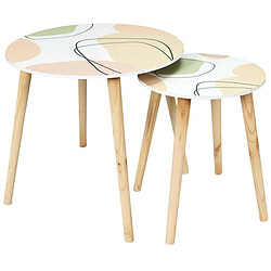 The Home Deco Factory Tables gigognes en bois Poésie formelle (Lot de 2).