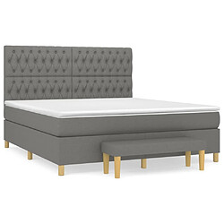 Maison Chic Lit Adulte - Lit simple Lit à sommier tapissier avec matelas moelleux - Meuble de Chambre - Gris foncé 180x200cm Tissu -MN38412