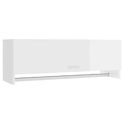 vidaXL Garde-robe blanc brillant 100x32,5x35 cm bois d'ingénierie