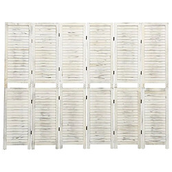 vidaXL Cloison de séparation 6 panneaux Blanc antique 215x166 cm Bois