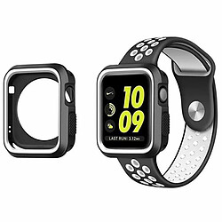 PHONECARE Kit Coque Military DoubleColor + Bracelet Bicolore SportStyle pour Apple Watch Series 3 - 38mm - Noir / Blanc