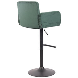 Avis Decoshop26 Tabouret de bar pivotant en velours vert et métal noir avec accoudoirs repose-pieds et dossier TDB10650