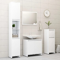 Maison Chic Armoire de Bain | Ensemble de 4 meubles salle de bain Blanc Aggloméré -GKD46747