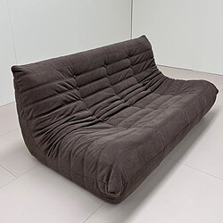 SoftEva Canapé trois places - Gris Brun - pas d'assemblage, mousse double confort, support ergonomique, intérieur en tissu Soft touch