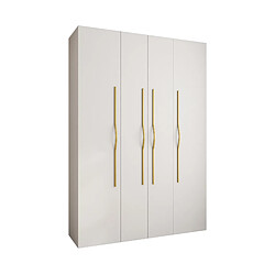 Abiks Meble Armoire à portes battantes Como 2 245,5/170/40 4 portes (blanc/doré)