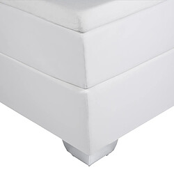 Beliani Lit boxspring en cuir PU noir et blanc 160x200 cm PRESIDENT pas cher