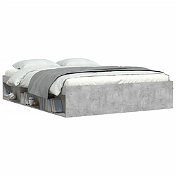 Avis Maison Chic Lit adulte - Lit simple Cadre de lit,Structure du lit Contemporain gris béton 150x200 cm très grand -MN77230