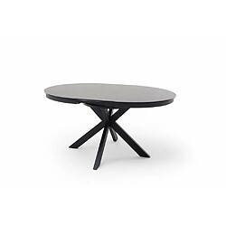 Avis Inside 75 Table ronde extensible design WINNIE diamètre 120cm Gris céramique/Pieds Métal noir laqué mat