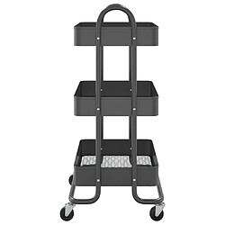 Avis vidaXL Chariot à 3 niveaux Anthracite 43x34x79 cm Acier