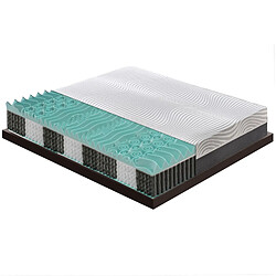 Avis Materassi&Doghe Matelas 180x200 à ressorts ensachés - mémoire de forme - à 9 zones avec revêtement amovible modèle Bacio