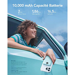 Avis SANAG Batterie Externe 10000Mah, Power Bank Charge Rapide Pd 22.5W Avec Câbles Intégrés Usb C Sortie, Mince Légère Portable Chargeur Affichage Led, Universel Compatible Iphone/Samsung (Bleu)