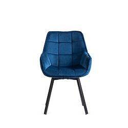 Vivaldi Chaise Pivotant LUNA Bleu Marine Velours