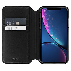 QDOS Étui pour Apple iPhone XR Folio Milano en Cuir avec 3 Emplacements des Cartes Noir