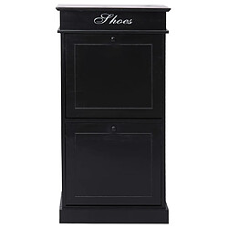 vidaXL Armoire à chaussures Noir 50 x 28 x 98 cm Bois de Paulownia