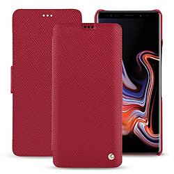 Housse cuir Samsung Galaxy Note9 - Rabat horizontal - Rouge passion ( Pantone #a6192e ) - NOREVE