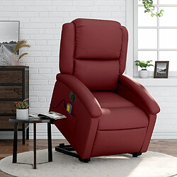 vidaXL Fauteuil inclinable de massage électrique rouge bordeaux