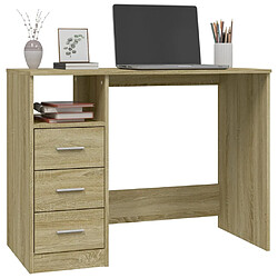 Avis vidaXL Bureau avec tiroirs Chêne sonoma 102x50x76 cm Bois d'ingénierie