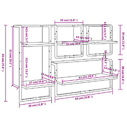 vidaXL Ensemble d'étagères murales barres 4 pcs noir bois d'ingénierie pas cher