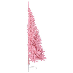 Avis vidaXL Demi sapin de Noël artificiel avec support Rose 210 cm PVC