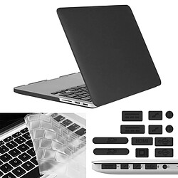 Wewoo Housse Étui noir pour Macbook Pro Retina 15,4 pouces 3 en 1 Coque de protection en plastique dur givré avec clavier de et prise de poussière Port