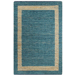 Decoshop26 Tapis fait à la main Jute Bleu 120x180 cm DEC023530