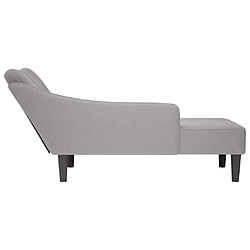 Acheter vidaXL Fauteuil long avec accoudoir droit gris nuage tissu