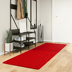 vidaXL Tapis OVIEDO à poils courts rouge 80x250 cm