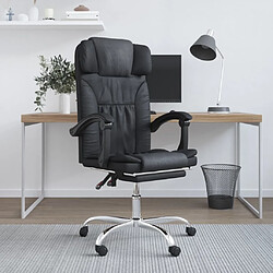 vidaXL Fauteuil de massage inclinable de bureau Noir Similicuir