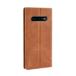 Avis Wewoo étuis en cuir Coque Housse Étui à boucle magnétique avec texture rétro et pour Galaxy S10 +, porte-cartes (portefeuille)