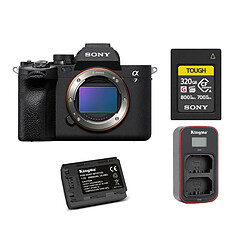 Sony A7 IV Body +Sony 320GB CFexpress Type A TOUGH Memory Card+ Kingma 2000mAh Battery (Sony NP-FZ100) + Kingma Sony NP-FZ100 LCD Dual USB charger