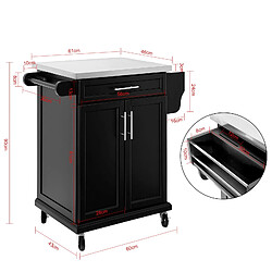 Avis SoBuy FKW110-SCH Desserte Roulante Chariot de Cuisine Meuble de Rangement à roulettes Multifonctionnel