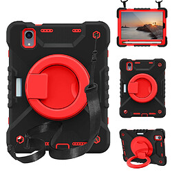 Coque en TPU anti-rayures avec béquille rotative à 360° noir/rouge pour votre iPad mini (2021)