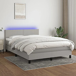 Sommier à lattes,Cadre à lattes de lit et matelas et LED pour Adulte Gris clair 140x200 cm -MN38804