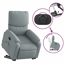 Maison Chic Fauteuil Relax pour salon, Fauteuil de massage inclinable Gris clair Tissu -GKD45911 pas cher