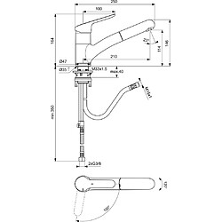 Ideal Standard ceraflex bc143aa Mitigeur monocommande à poser sur évier