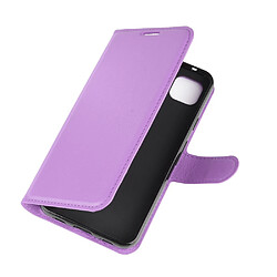 Etui en PU peau de litchi avec support violet pour votre Google Pixel 4a