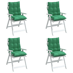 Avis vidaXL Coussins de chaise à dossier bas lot de 4 vert tissu oxford