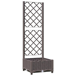 vidaXL Jardinière avec treillis Marron 40x40x121,5 cm PP