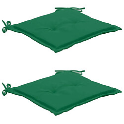 Decoshop26 lot de 2 coussins de chaise de jardin 100% polyester imperméable vert 50x50x3 cm DEC021726