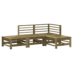 Maison Chic Salon de jardin 4 pcs - Table et chaises d'extérieur - Mobilier/Meubles de jardin Moderne bois de pin imprégné -MN57115