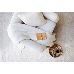 Atmosphera, Createur D'Interieur Coussin déhoussable Snowy - Bouclette unie - 40 x 40 cm - Ivoire