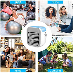 Climatiseur Portatif, ventilateur de Climatiseur évaporatif Rechargeable avec 3 Vitesses 7 Couleurs, refroidisseur d'air Personnel pas cher