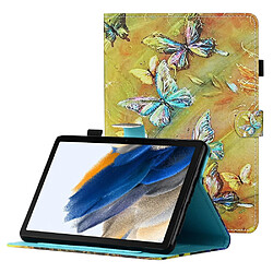 Etui en PU avec support, porte-cartes et porte-stylo papillon pour votre Samsung Galaxy Tab A8 10.5 (2021) X205/X200